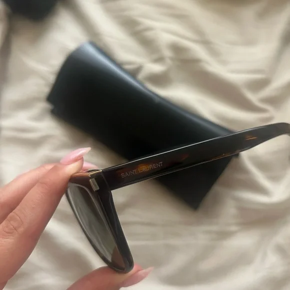 Saint Laurent Brown Sunglasses with Black Accents - Picture 4 of 5